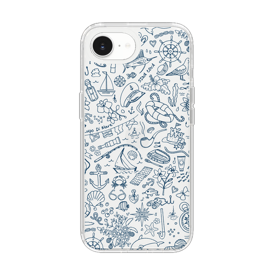 Slim Protection Case［ SINA COVA - Marine Line Art - Navy ］