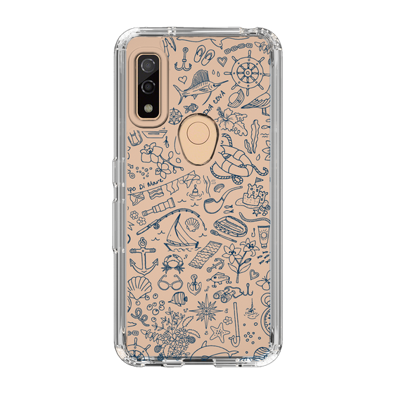 Slim Protection Case［ SINA COVA - Marine Line Art - Navy ］