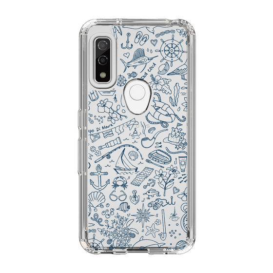 Slim Protection Case［ SINA COVA - Marine Line Art - Navy ］