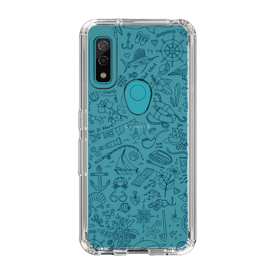 Slim Protection Case［ SINA COVA - Marine Line Art - Navy ］