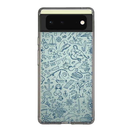 Slim Protection Case［ SINA COVA - Marine Line Art - Navy ］