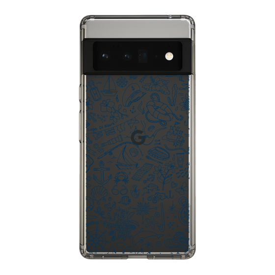 Slim Protection Case［ SINA COVA - Marine Line Art - Navy ］