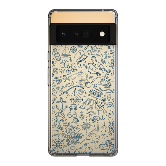 Slim Protection Case［ SINA COVA - Marine Line Art - Navy ］