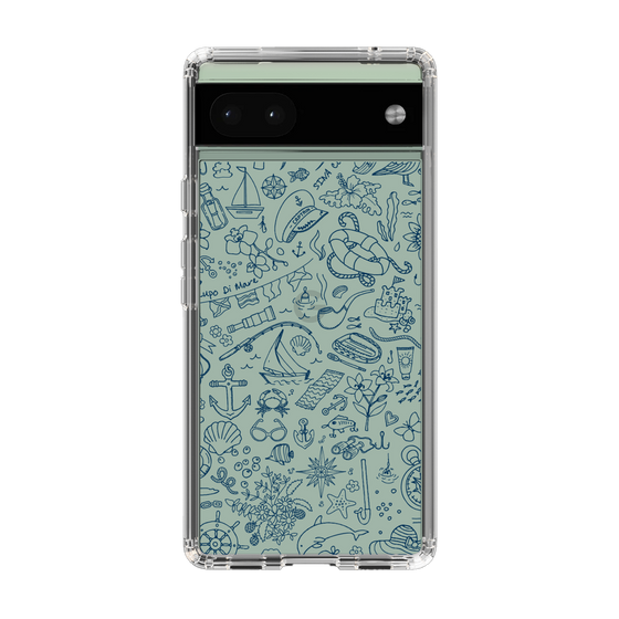 Slim Protection Case［ SINA COVA - Marine Line Art - Navy ］