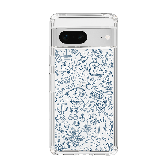 Slim Protection Case［ SINA COVA - Marine Line Art - Navy ］