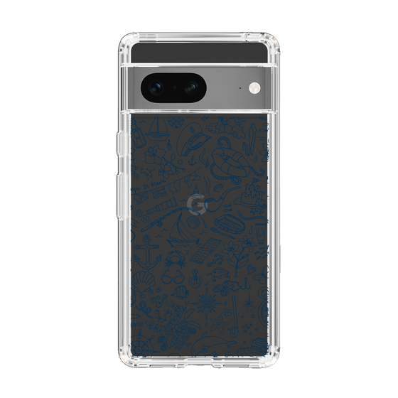 Slim Protection Case［ SINA COVA - Marine Line Art - Navy ］
