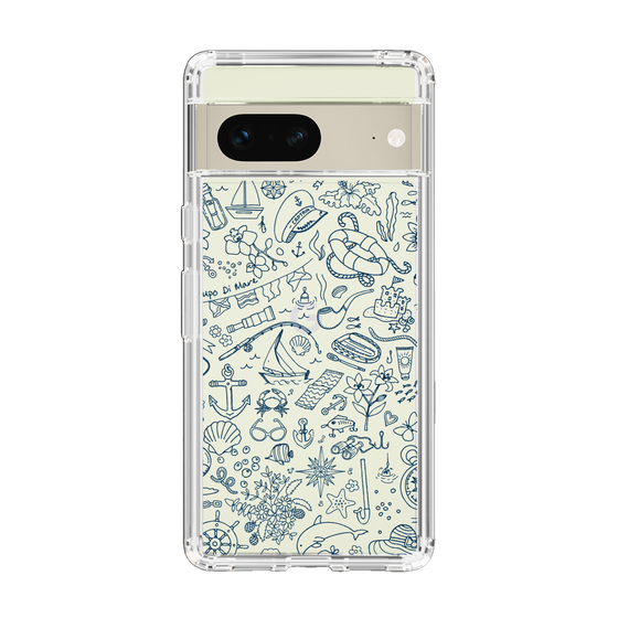 Slim Protection Case［ SINA COVA - Marine Line Art - Navy ］