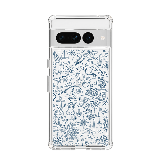 Slim Protection Case［ SINA COVA - Marine Line Art - Navy ］