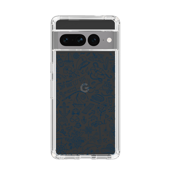 Slim Protection Case［ SINA COVA - Marine Line Art - Navy ］