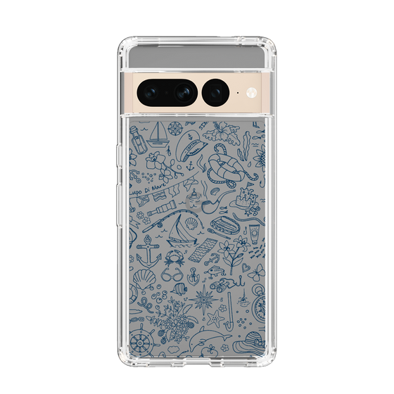Slim Protection Case［ SINA COVA - Marine Line Art - Navy ］