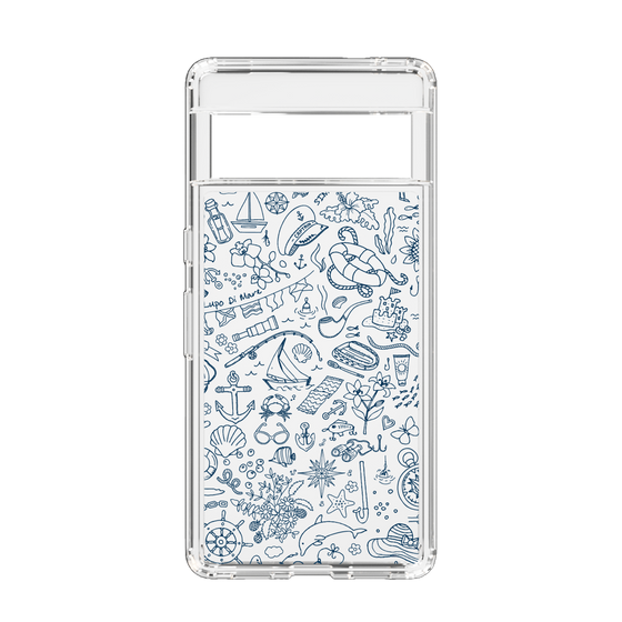 Slim Protection Case［ SINA COVA - Marine Line Art - Navy ］