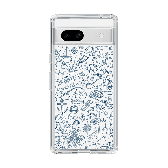 Slim Protection Case［ SINA COVA - Marine Line Art - Navy ］