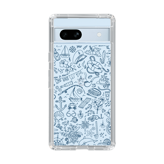 Slim Protection Case［ SINA COVA - Marine Line Art - Navy ］
