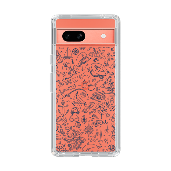 Slim Protection Case［ SINA COVA - Marine Line Art - Navy ］