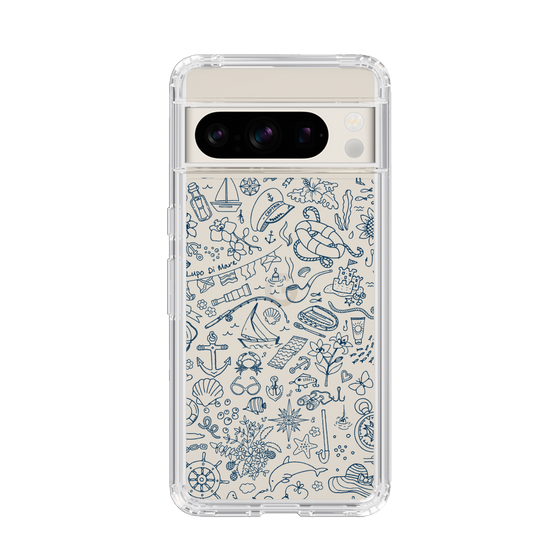 Slim Protection Case［ SINA COVA - Marine Line Art - Navy ］