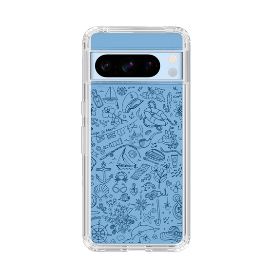 Slim Protection Case［ SINA COVA - Marine Line Art - Navy ］