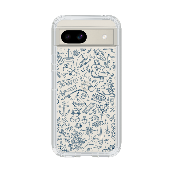 Slim Protection Case［ SINA COVA - Marine Line Art - Navy ］