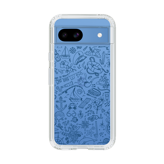 Slim Protection Case［ SINA COVA - Marine Line Art - Navy ］