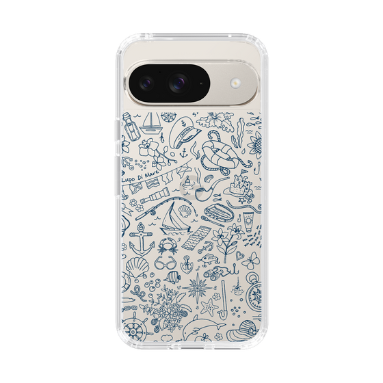 Slim Protection Case［ SINA COVA - Marine Line Art - Navy ］