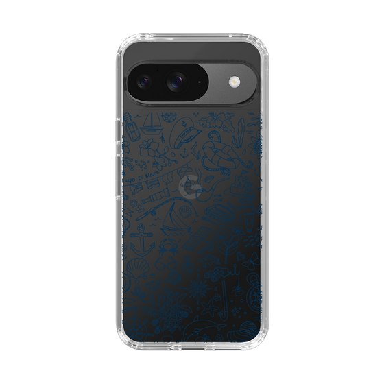 Slim Protection Case［ SINA COVA - Marine Line Art - Navy ］