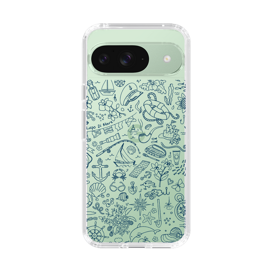Slim Protection Case［ SINA COVA - Marine Line Art - Navy ］