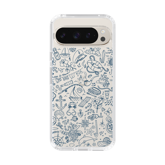 Slim Protection Case［ SINA COVA - Marine Line Art - Navy ］