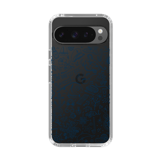 Slim Protection Case［ SINA COVA - Marine Line Art - Navy ］