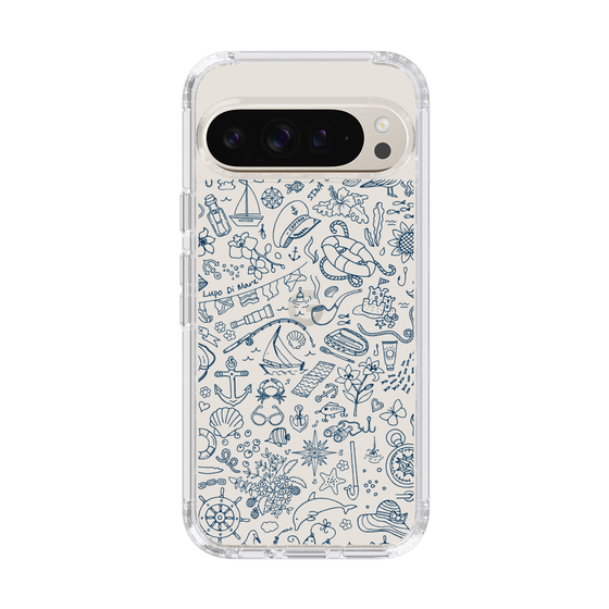 Slim Protection Case［ SINA COVA - Marine Line Art - Navy ］