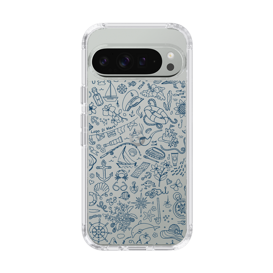 Slim Protection Case［ SINA COVA - Marine Line Art - Navy ］