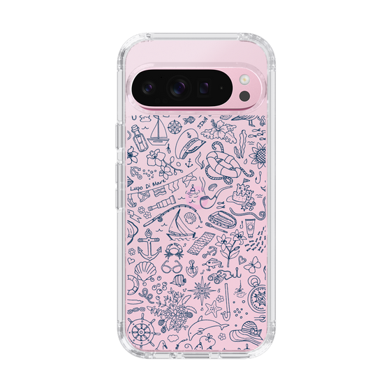 Slim Protection Case［ SINA COVA - Marine Line Art - Navy ］
