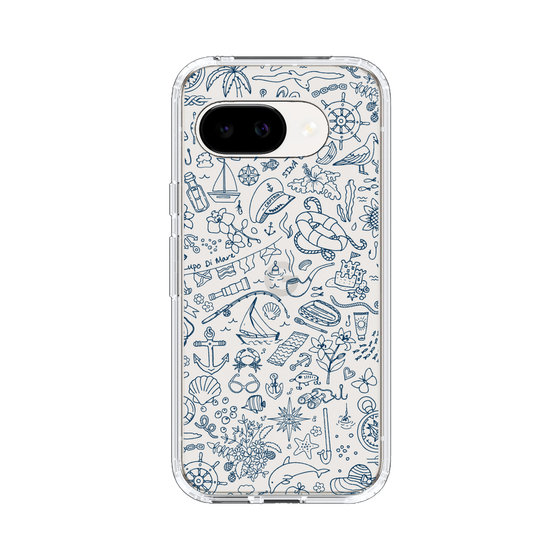 Slim Protection Case［ SINA COVA - Marine Line Art - Navy ］