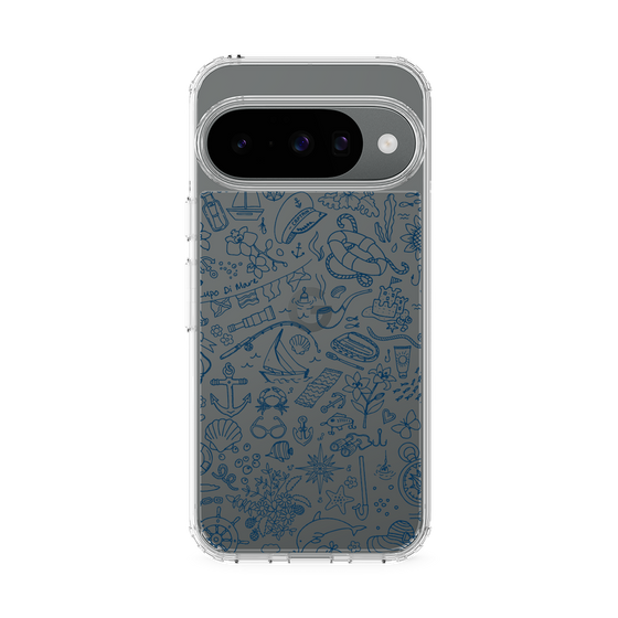 Slim Protection Case［ SINA COVA - Marine Line Art - Navy ］