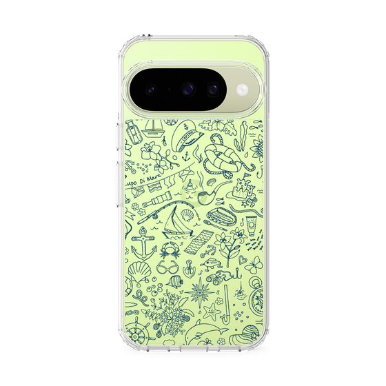 Slim Protection Case［ SINA COVA - Marine Line Art - Navy ］