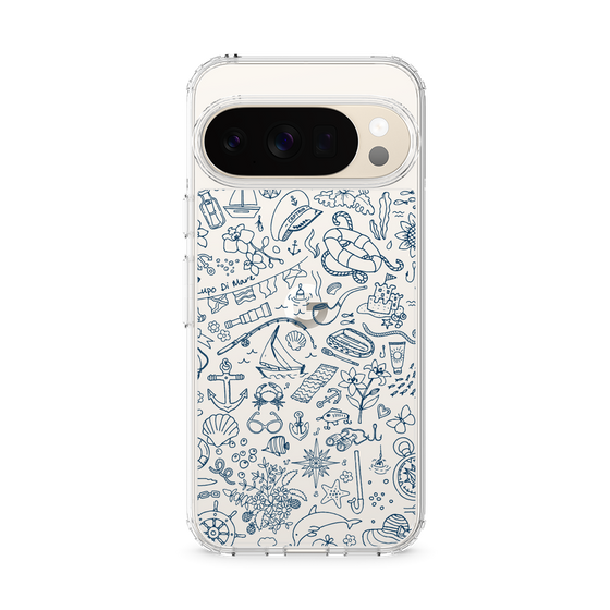 Slim Protection Case［ SINA COVA - Marine Line Art - Navy ］