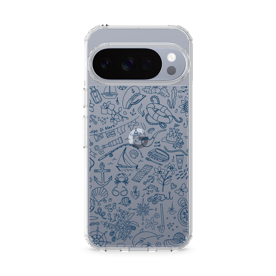 Slim Protection Case［ SINA COVA - Marine Line Art - Navy ］