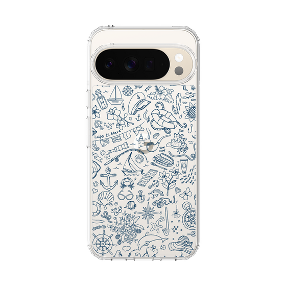 Slim Protection Case［ SINA COVA - Marine Line Art - Navy ］