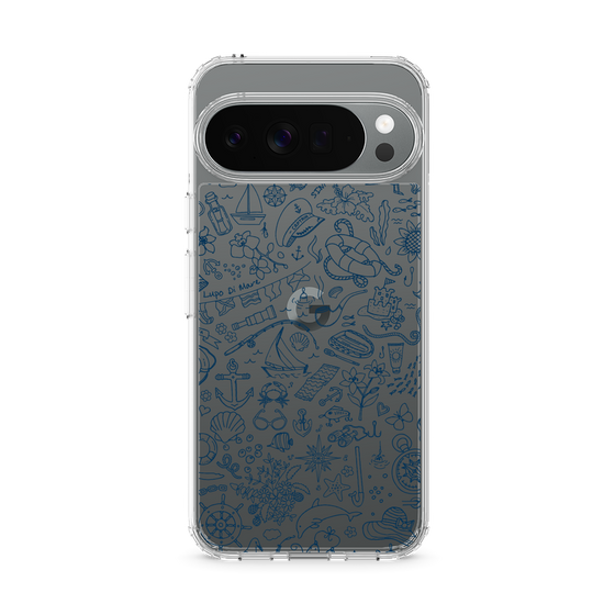 Slim Protection Case［ SINA COVA - Marine Line Art - Navy ］