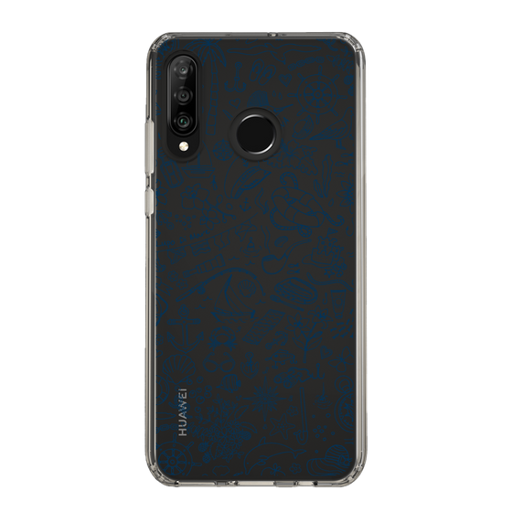 Slim Protection Case［ SINA COVA - Marine Line Art - Navy ］