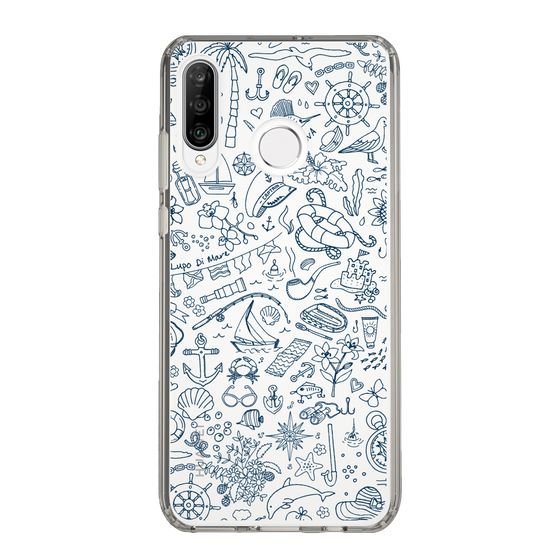 Slim Protection Case［ SINA COVA - Marine Line Art - Navy ］