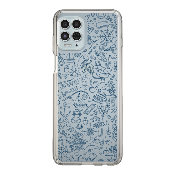Slim Protection Case［ SINA COVA - Marine Line Art - Navy ］