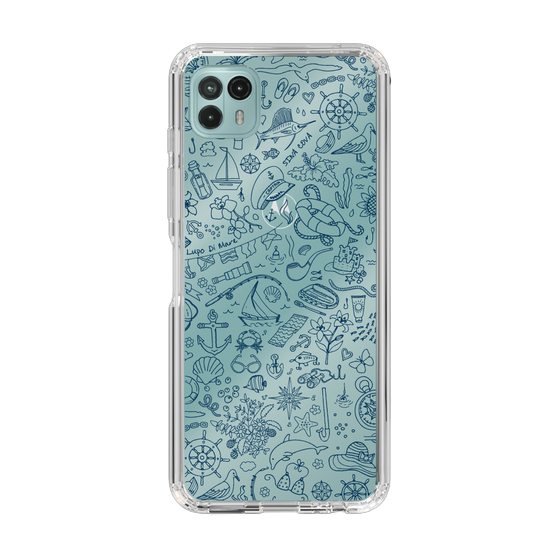 Slim Protection Case［ SINA COVA - Marine Line Art - Navy ］