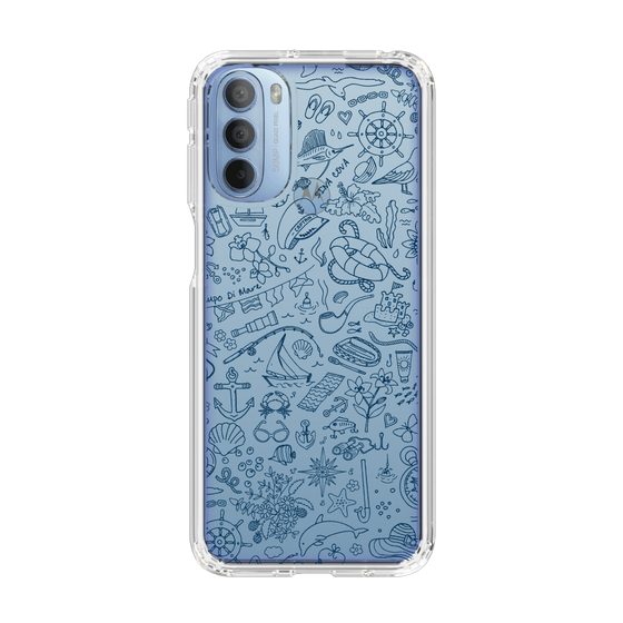 Slim Protection Case［ SINA COVA - Marine Line Art - Navy ］