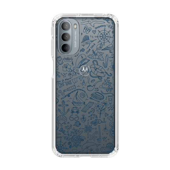 Slim Protection Case［ SINA COVA - Marine Line Art - Navy ］