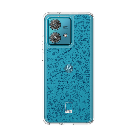Slim Protection Case［ SINA COVA - Marine Line Art - Navy ］