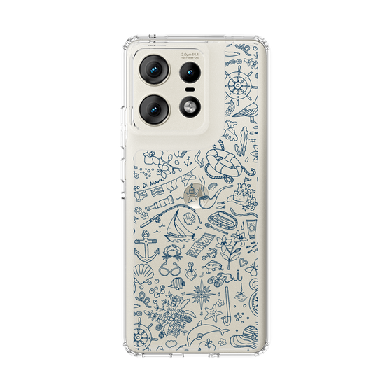 Slim Protection Case［ SINA COVA - Marine Line Art - Navy ］