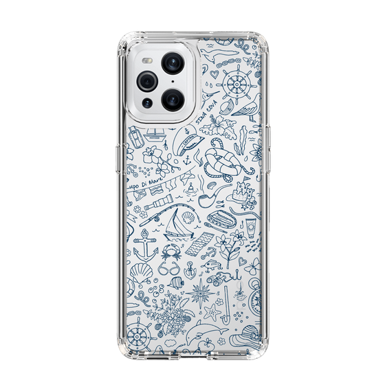 Slim Protection Case［ SINA COVA - Marine Line Art - Navy ］