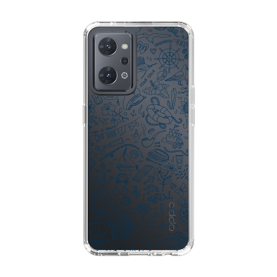 Slim Protection Case［ SINA COVA - Marine Line Art - Navy ］