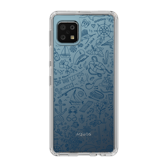 Slim Protection Case［ SINA COVA - Marine Line Art - Navy ］