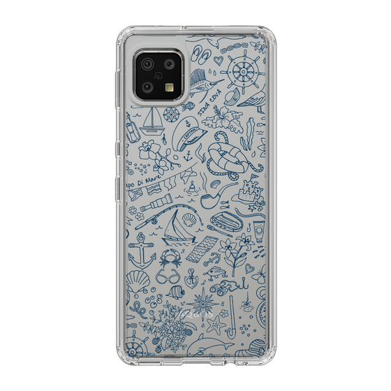 Slim Protection Case［ SINA COVA - Marine Line Art - Navy ］