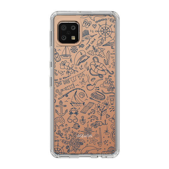 Slim Protection Case［ SINA COVA - Marine Line Art - Navy ］